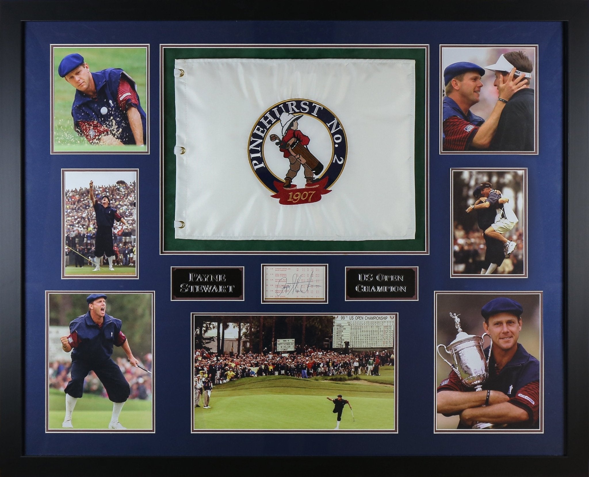 Payne Stewart Signed White card Framed Display - Memorabilia Framers Shop